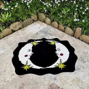 RUG Kissing Moons Rug for Home Decoration Designer Rugs Soft and Fluffy Rugs for Bedroom Living Room Bathroom Mats Carpets Home Essentials Non-slip Home Decor Cozy Bedroom Christmas Gifts Christmas Decoration Tufted Art Design Anti-Slip Fade Resistant