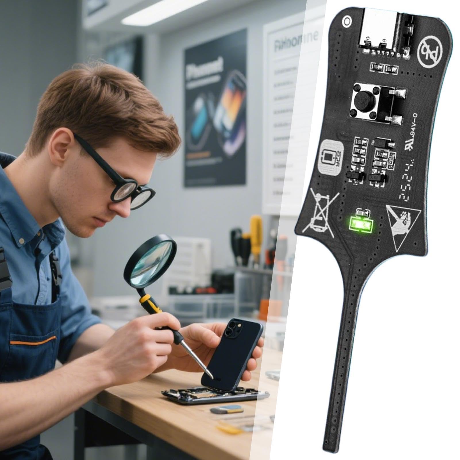 Type-C Inductance Tester for PCB Coil & Electronic Circuit Board Inductance Detection Mobile Phone Component Repair Electromagnetic Induction OSS Measurement Instrument for Fault Troubleshooting