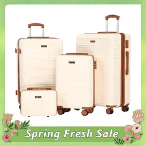 AAIVV 4 Piece Luggage Sets, Double Spinner Wheels, Expandable, TSA Lock Durable Suitcase Set, Traveling Bag, Luggage Sets (13/20/26/28in)