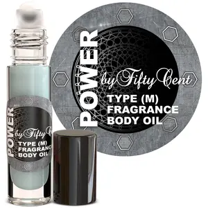 Power By Fifty (50) Cent Type for Men (M) Fragrance body Oil 1/3 oz roll on Glass Bottle