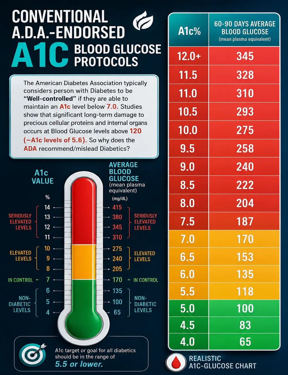 A1C Blood Glucose Chart Poster, Diabetes Education Wall Art, Hemoglobin A1C Reference Chart, Blood Sugar Levels Guide, Diabetes Management Infographic, Medical Office Clinic Decor, Endocrinology Nurse Patient Education Canvas Print Health Chart