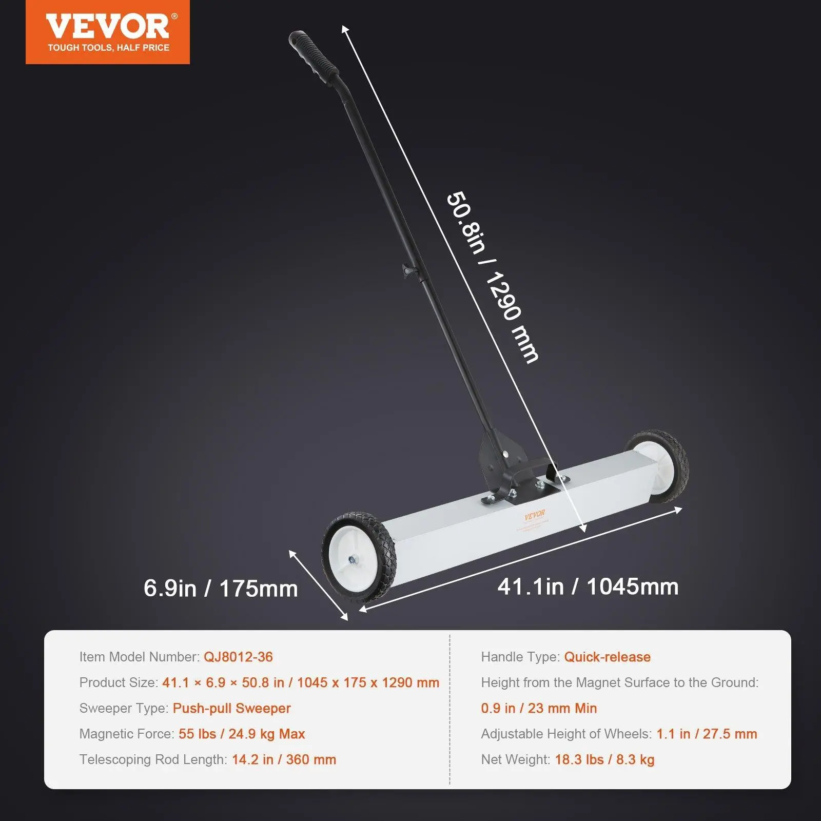 36 inch - Max 55 Lbs