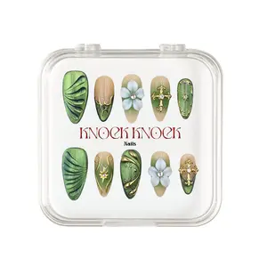 KNOCK.KNOCK NAILS 2026 |  Emerald Forest ｜10PCS 100% Handmade Press-on Nails