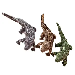 68cm & 96cm Realistic Crocodile Plush Toy, Aggressive Water Creature Stuffed Animal, Soft Huggable PP Cotton Pillow for Kids Sleep Companion Gift