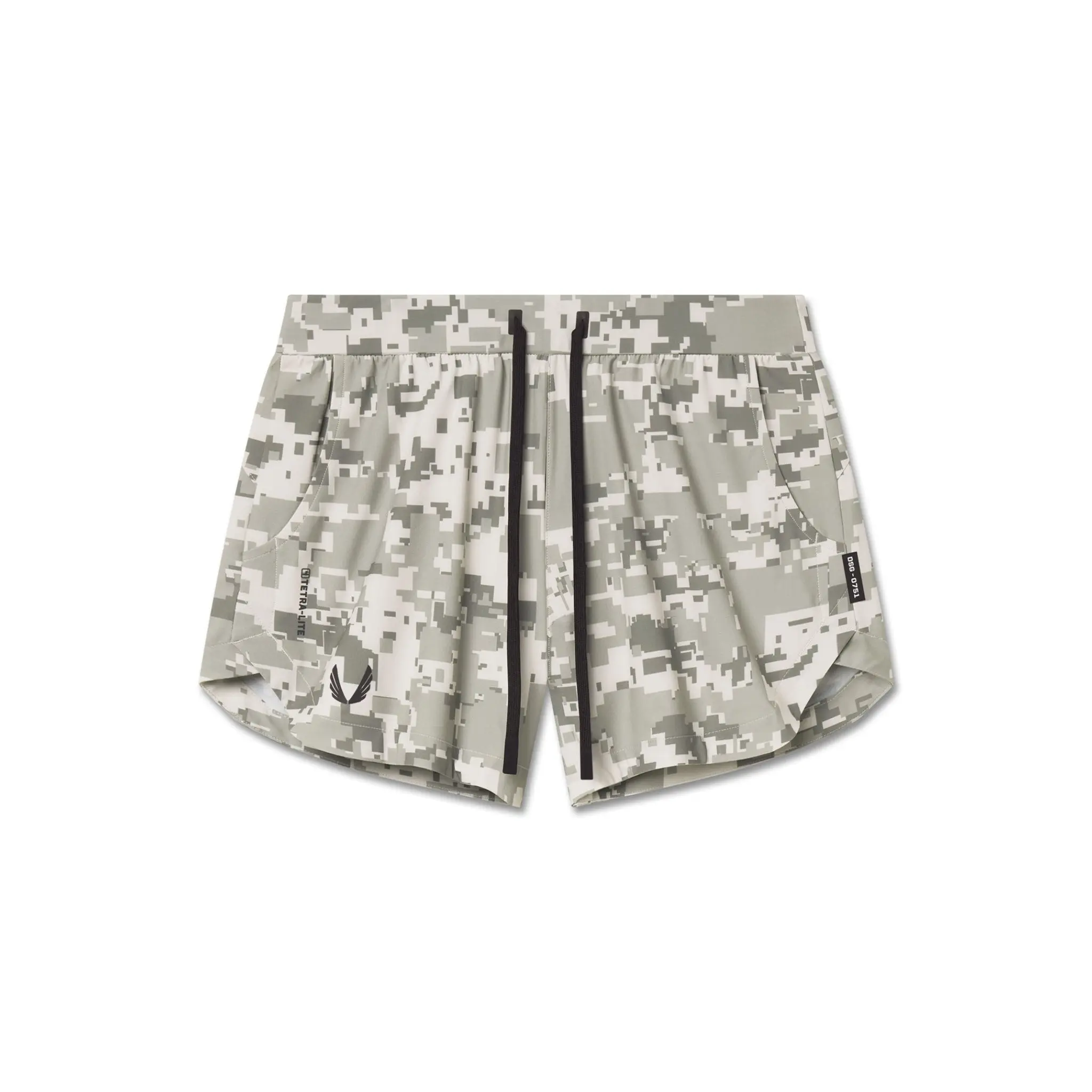 Menswear Tetra-Lite® 5" Linerless Utility Short - Camouflage "Wings" Design, Reflective Accents, Functional Pocket, Linierless Cut, Short Length