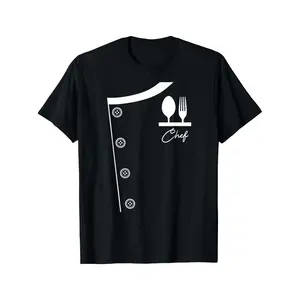 Chef T Shirt Uniform Cooking Tee Professional Kitchen Apparel Black Gift Idea