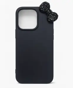 1pc Luxury Rhinestone Bow Litchi Pattern  Kawaii Phone Case Compatible With Apple16 Apple 16 Plus Apple 16 Pro Max 15 14 13 12 11 Pro Max Cute Bowknot Shockproof Cases Cellphone Smartphone Protection Cover