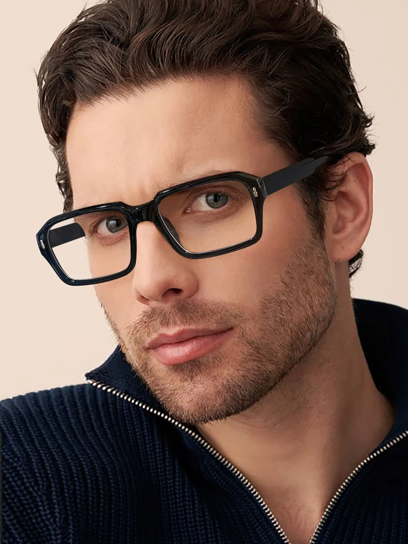 Unisex Casual Square Frame Glasses, Trendy Fashion Eyewear for All Seasons, Stylish Trendy Eyewear, Daily Wear Accessories, Student Essentials, Square Frame Eyeglasses, Trendy Frames