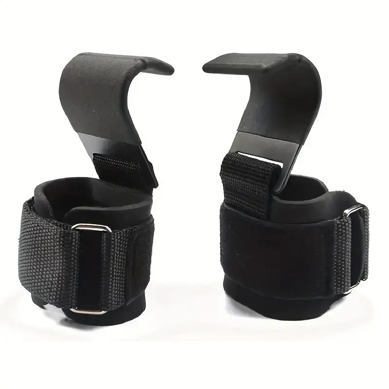 Adjustable Padded Hook Weight Lifting Gym Accessories - 8mm Thick Neoprene Wrist Cuffs, Secure Fit, Wrist Support, Extra Cushioning, Prevents Strain, Boosts Grip Strength, Durable for Men