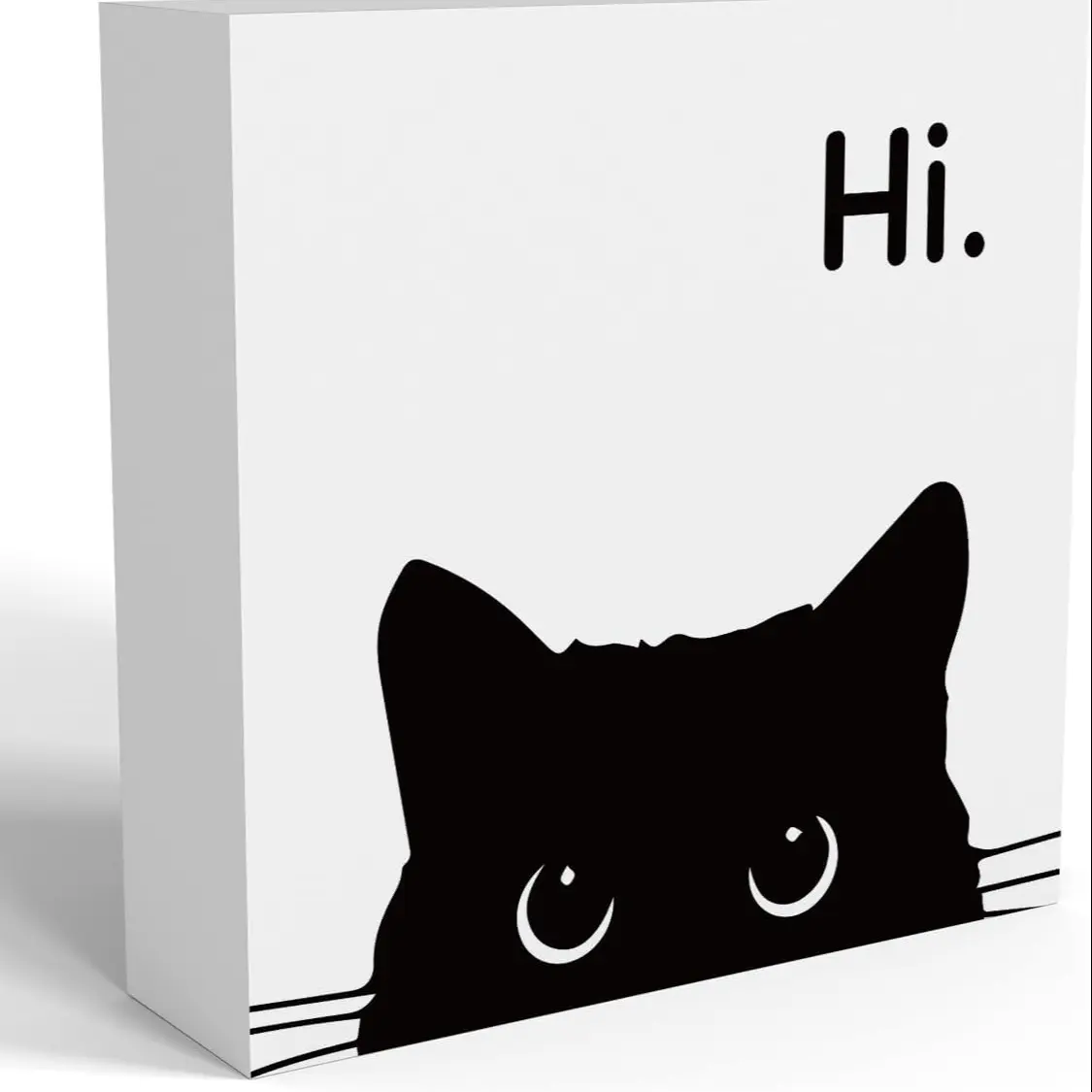 Cat Desk Decor, Desk Signage Decoration, Office Decorations for Work, Cat Lover Gifts for Women & Girls, Wooden Box Sign for Home & Classroom, Home Decor Products