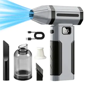 Rechargeable Cordless Electric Air Fan-Powerful Electric Air Duster and Vacuum Cleaner & Bag Vacuum Sealer 3-in-1, Turbo Jet Fan for PC Keyboard Cleaning, Car, Pet, Home, BBQ Outdoor, Snow Removal, Rechargeable, Ideal Gift for Men