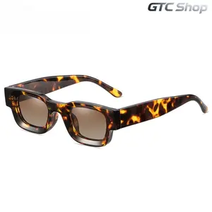 Western Punk Hip-Hop Square Polarized Sunglasses for Men & Women, Viral Retro Street Style Eyewear, Sturdy Square Frame, HD Polarized Lens, UV400 Anti-Glare Protection, Daily Outdoor Hip Hop Casual Fashion Accessory