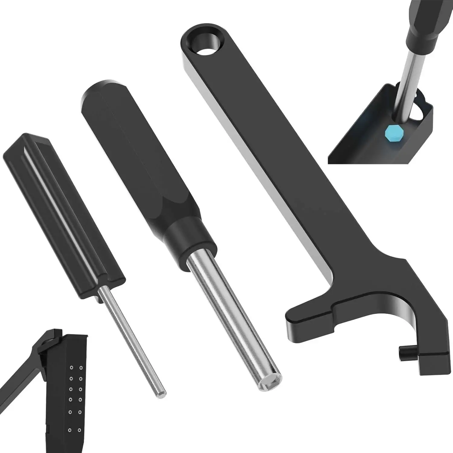 Glock Multi-Tool Kit with Cloth Bag, Lightweight Aluminum Hex Handle - Front Sight Remover, Magazine Disassembly Tool, Pin Punch for Glock 17,19,19X,22,26,27,43,43X Accessories