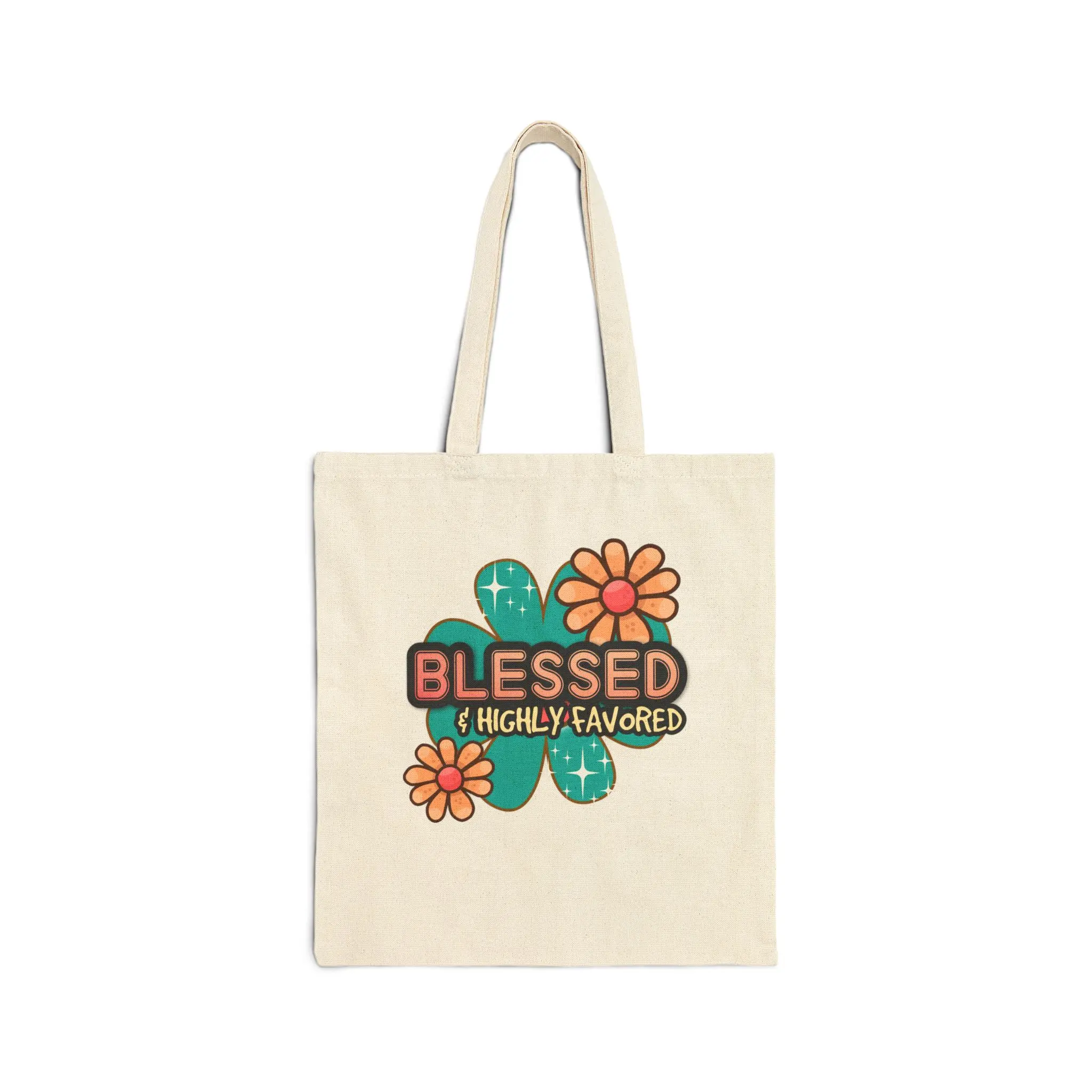Blessed & Highly Favored Canvas Tote Bag