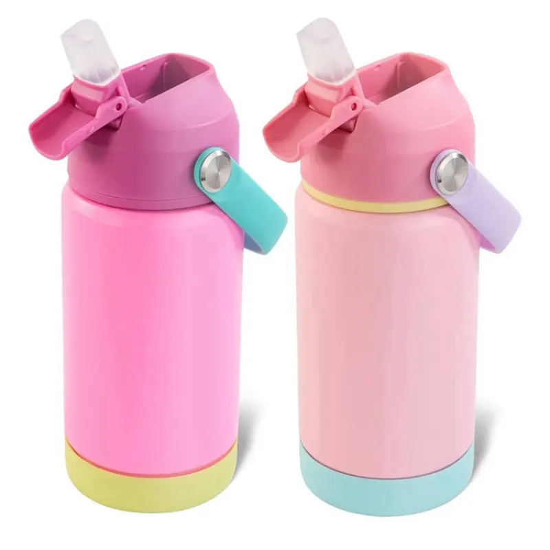 Custom Engraved 12oz Kids Water Bottle – Leak-Proof with Straw
