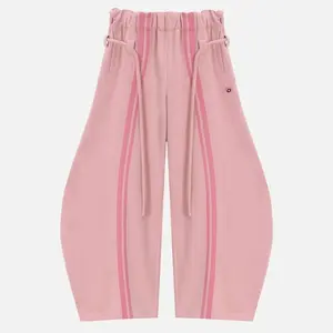 Stripe Super Baggy Sweatpants Oversized Barrel Pants Vintage Wide Leg Elastic Waist Lantern Trouser Unisex Basic Bottoms