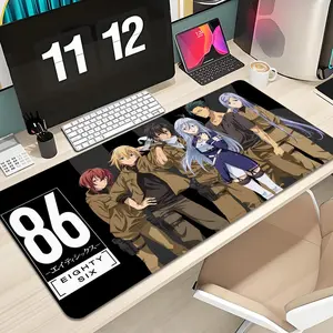 Anime 86 Eighty Six Mouse Pad Design Anime Mousepad XXL 1000×500mm 900×400mm 800×400mm 600x300mm Large Gaming Mouse Pad - Extended, Thick, Non-Slip Rubber Base Desk Mat with Precision Stitched Edges - Washable Large Desk Pad