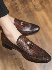 Men's Business Fashionable PU Leather Flat Loafers, Formal Loafer Shoes, Casual Comfortable Fashion Slip-on Shoes for Daily Wear, Lightweight Breathable Shoes for Men, Boy