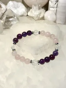 Anxiety Bracelet - Genuine Amethyst, Rose Quartz, Clear Quartz