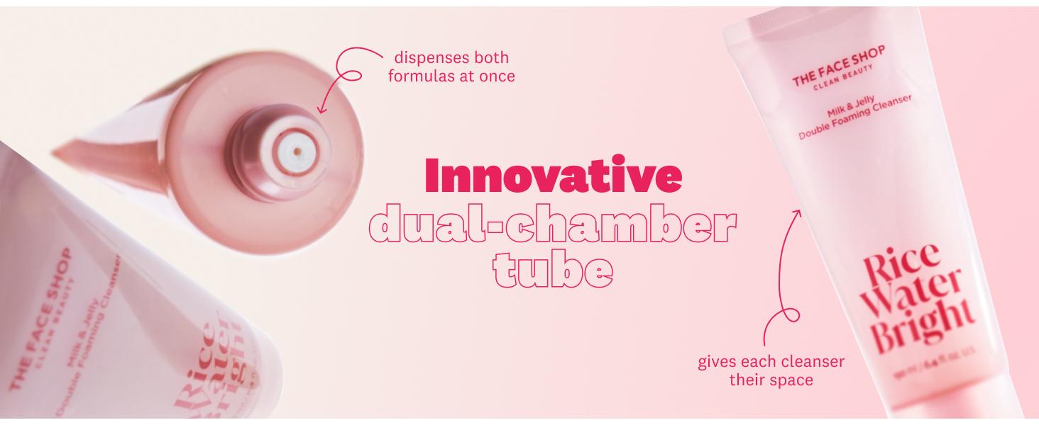 [THE FACE SHOP] Milk & Jelly Double Cleanser Bundles | 2-in-1 Foaming Facial Cleanser with Squalane, Panthenol & Hyaluronic Acid | Removes Sunscreen & Daily Makeup, Deep Pore Cleansing for Glass-Skin Glow | Korean Skincare