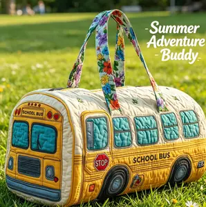 Unisex Boho Quilted Bus Weekender Bag – Lightweight, Cute & Perfect for Travel