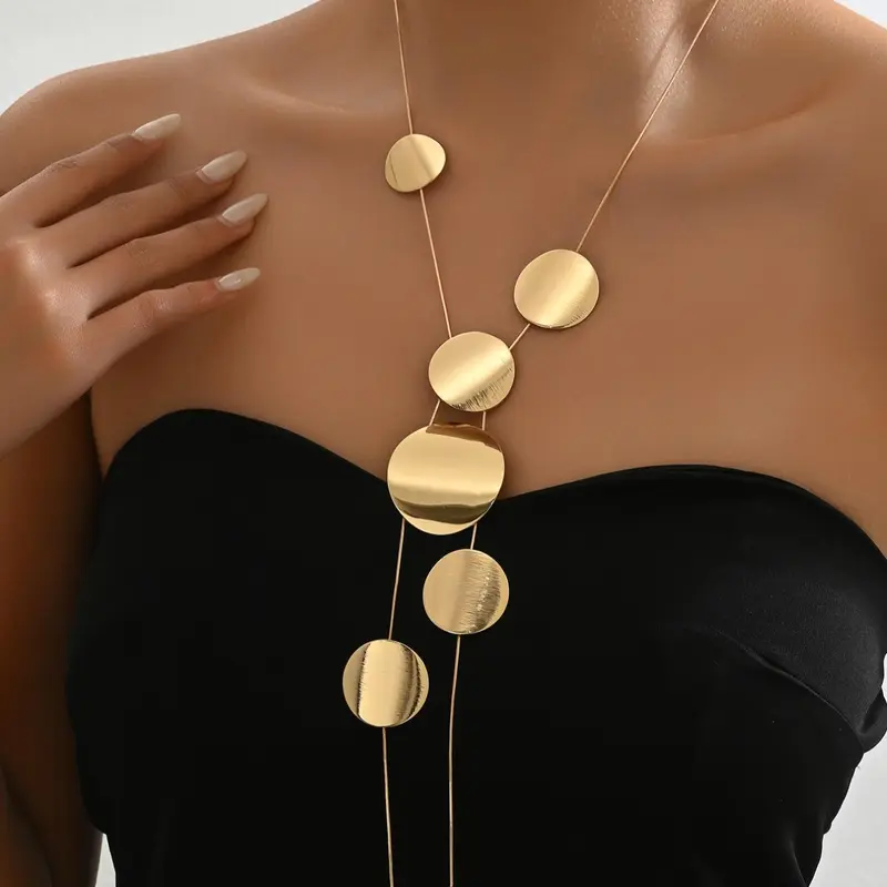 Round Shaped Charm Chain Necklace, Charm Necklace Jewelry for Party, Daily Clothing Decor, Trendy All-match Chunky Dangling Jewelry for Birthday Gift, I Love My Girlfriend, Dangling Charms Necklace, Trendy Charm Necklaces