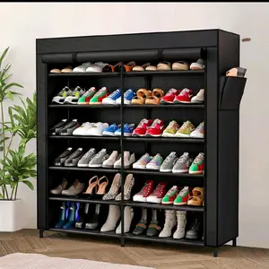 Shoe Rack, Durable Expandable Home Organiser with Racks and Shelf for Home Supplies Storage