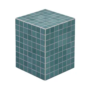 Callista 18" Modern Bohemian Ceramic Tiled Rectangle End Table