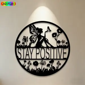 1pc Fairy & Butterfly Metal Wall Art,Fantasy Fairy Statue Mural, Ideal Gift for Easter, New Year, Nature & Whimsy Enthusiasts, Rust-Resistant Metal Wall Decor Wall Sculptures, Perfect for Garden Fence & Living Room Wall, Inspiring Outdoor & Indoor Decor