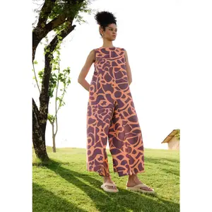 Hot poker orange jumpsuit