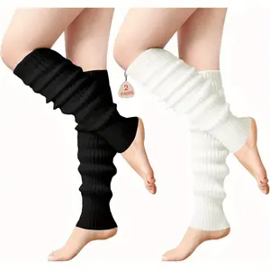 Leg Warmers for Women 80s 90s Outfit Fashion Neon Ribbed Leg Socks Fashion Y2k Neon Accessories Sports Yoga (2 Pairs)