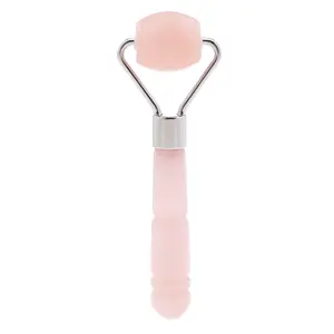 Skin Gym Rose Quartz Mini Eye Roller - Delicate Pink Design for Facial Care, Luxurious Skincare Accessory