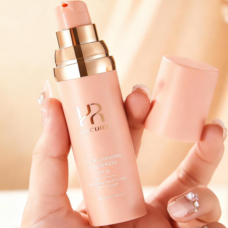 Color‑changing sunscreen foundation; matte, waterproof finish; lightweight, smooth texture; buildable coverage for contouring and concealing imperfections; warm‑toned color‑changing foundation that brightens the complexion; long‑lasting wear; can cover da
