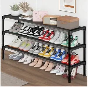 Long Shoe Rack - 3 Tier Shoe Organizer for Closet, Entryway, Garage - Stackable