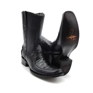 2875589001 - Vaquero Signature Men's Dubai Zipper Toe Boots Coco- Belly Print Belly Black