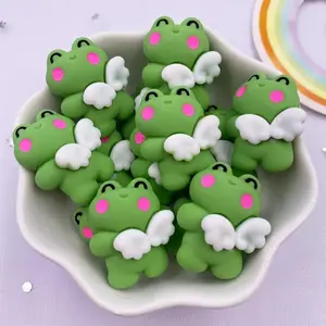 Cartoon Frog Design Decoration, 8 Counts Cute Mini Resin Ornament, DIY Decorative Craft for Scrapbooking, Crafts, Hair Bow Accessories, DIY Craft Kit