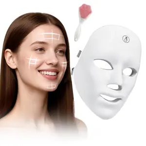 2027 New LED Light Therapy Mask, Infrared Face Mask with 7 Colors and LED Lights, Skincare Device for Beauty Care, Includes Cleansing Brush