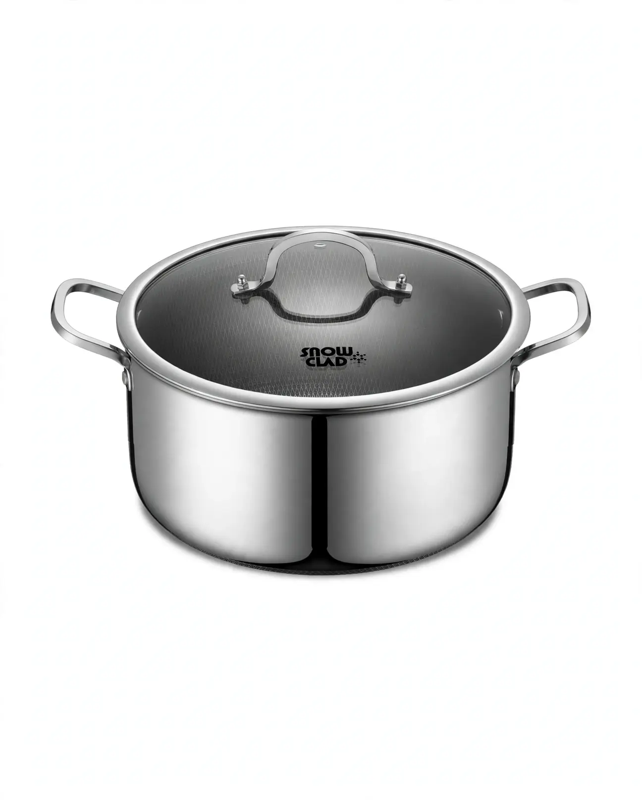 SNOWCLAD 10-Quart Multi-Layer Stainless Steel Stockpot Cookware - Multi-Use Kitchen Cookware with Lid, Dual Handles, Boilable & Heat Resistant for Family Use (Pots for Kitchen, Pots and Pans Included)