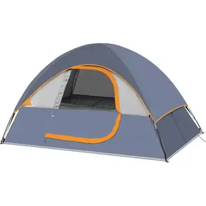 Camping Tent 2-4 Person, Waterproof Windproof Tent with Rainfly Easy Set up-Portable Dome Tents for Camping-