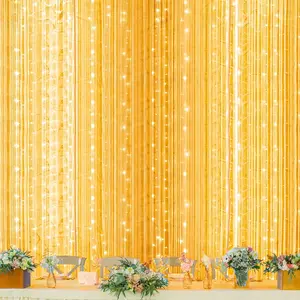 600 LED Window Curtain String Light for Wedding Party  Garden Bedroom Outdoor Indoor Wall, Warm White