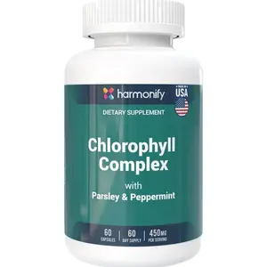 Chlorophyll Capsules 450mg, Natural Chlorophyll Pills for Women & Men – Highly Bioavailable Chlorophyll Supplement – 120 Capsules