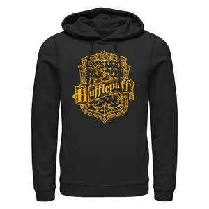 Men's Harry Potter Hufflepuff Lined Crest Pull Over Hoodie