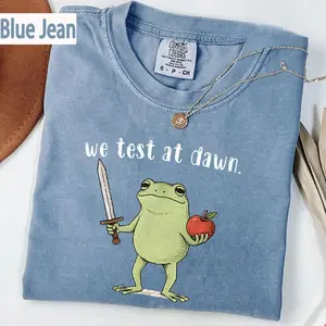 Funny We Test at Dawn Frog Unisex Comfort Colors Shirt, Funny Teacher Testing Day Tee, Test Coordinator Final Exam Shirt, State Testing Tshirt