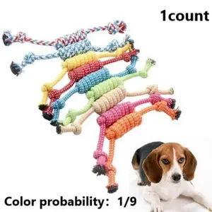 Random Color Pet Durable Chew Toy, Pet Double Knot Braided Rope Toy, Pet Supplies Interactive Toy for Cats Dogs
