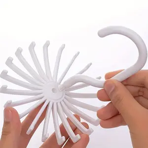 Space-Saving Rotatable Hanger with 20 Claws- Multipurpose Organizer for Scarves, Belts, and Bags- Durable Plastic for Any Closet
