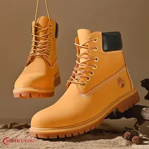 MEN Boots Men  Women Leather Shoes Fashion Outdoor  High Top Boots High Quality  Sneakers Men Lace Up Non-Slip Ankle Boots for