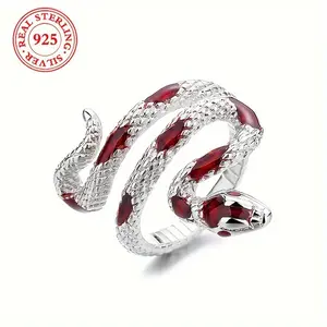 Exquisite Snake Shape Open Ring - Statement Jewelry with 925 Sterling Silver, Simple Design, Animal-Inspired Accent, Timeless Elegance