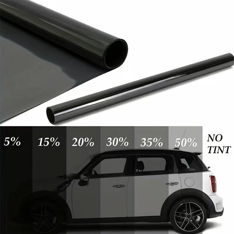 1%/5%/15%/25%/35%/50% VLT Uncut Window Roll Tint Film 20" x 10ft Car Commercial Home Office Glass Anti-UV PET Material 80% Light Blockage
