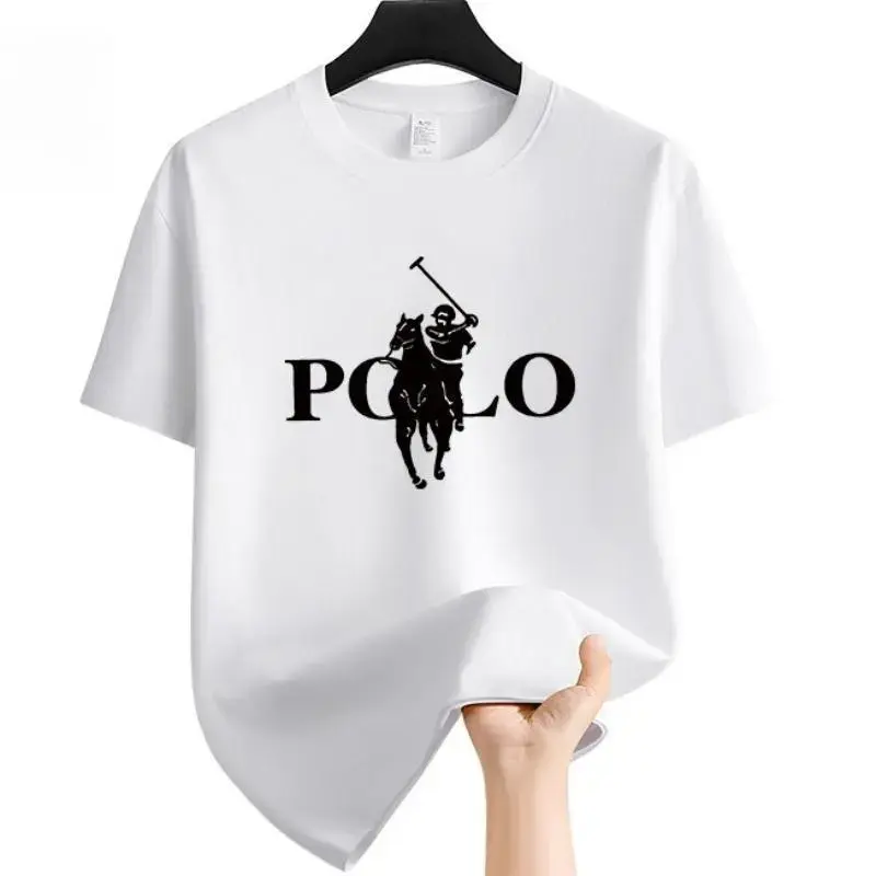 Men's Summer Fashion Brand Clothing Casual Business Shorts Loose Sleeve Versatile Round Neck T-Shirt Breathable T-Shirt