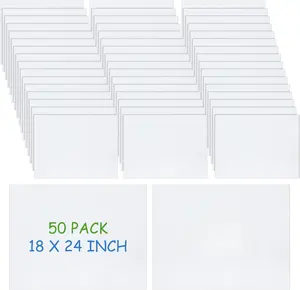 50 Pack Corrugated Plastic Boards Bulk 18 x 24 Blank Yard Signs Corrugated Plastic Sheets 3/19'' Thick for Garage and Estate Sale, Indoor and Outdoor Use